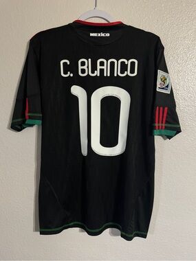 Mexico 2010 Cuauhtémoc Blanco World Cup away black soccer jersey